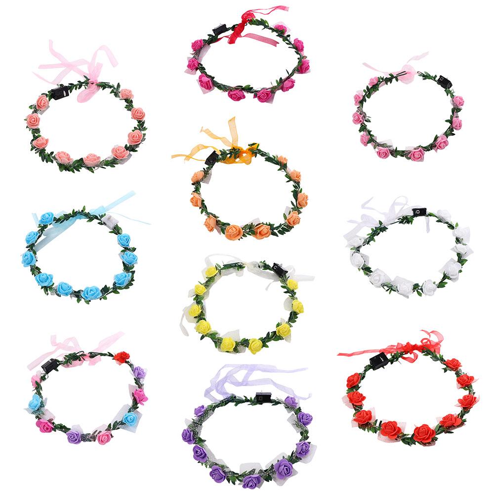 Women'S Fashion Headbands - Couronne de fleurs lumineuse élégante pour