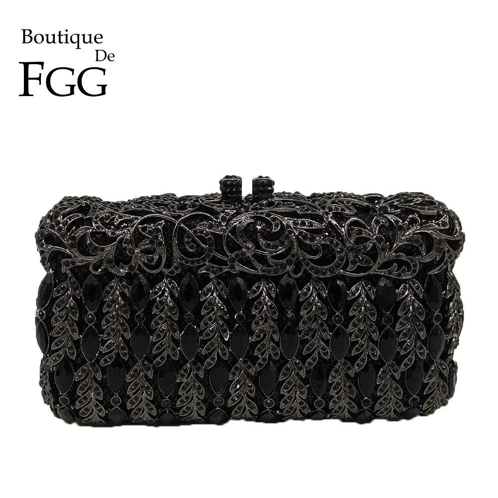 Women'S Fashion Boutique - Pochette de soirée en cristal noir