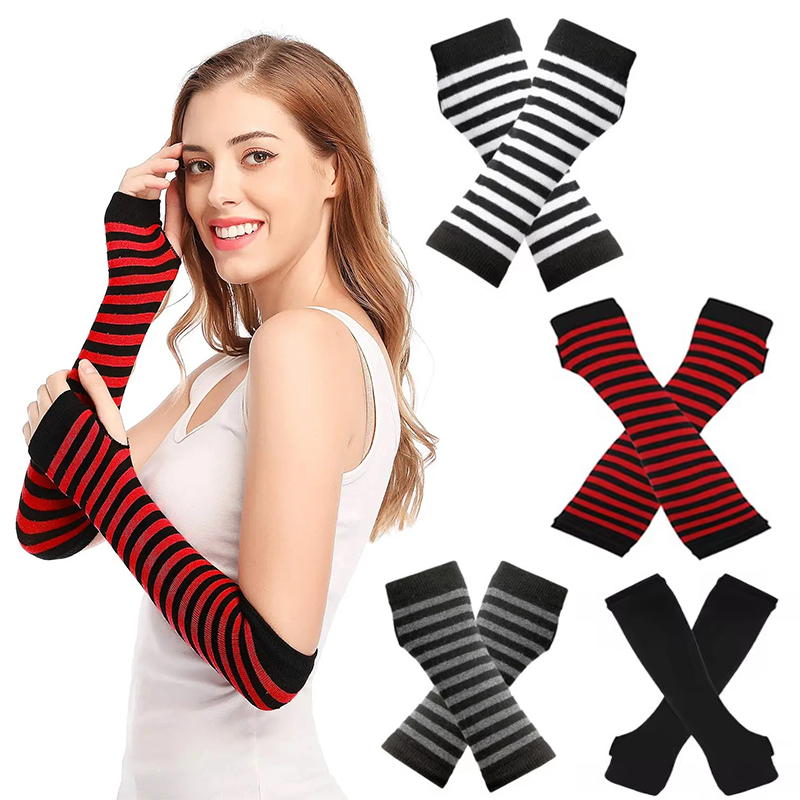 Women Fashion Gloves - Mitaines longues tricotées Y2K pour femme,