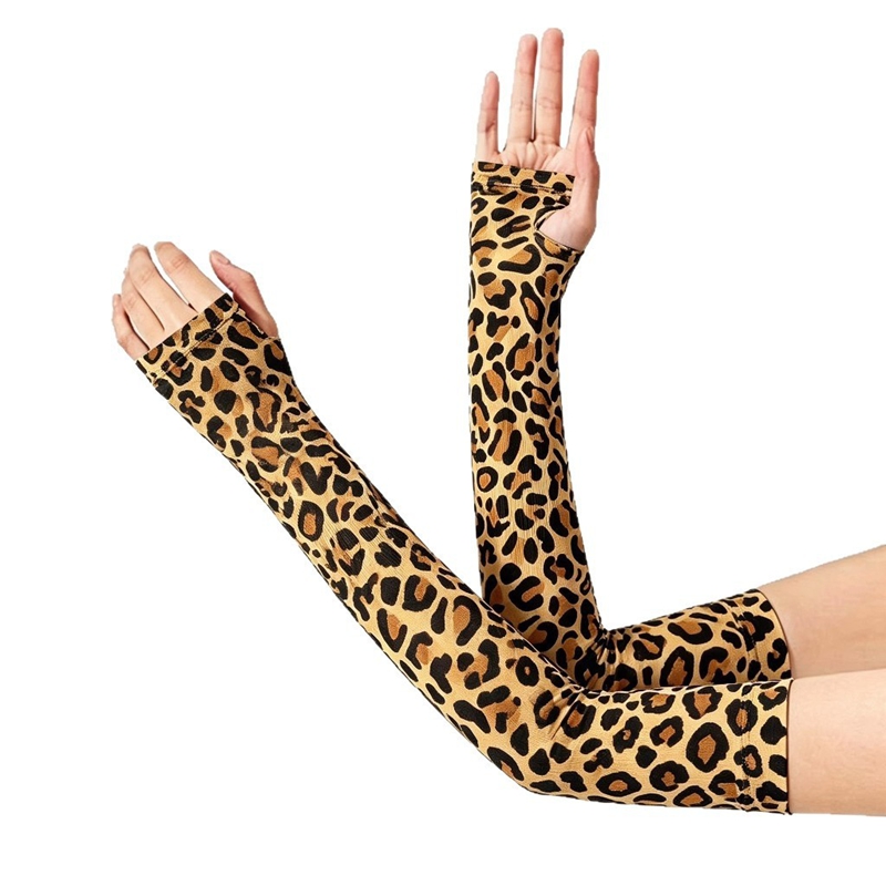 Women Fashion Gloves - Manches longues sans doigts en imprimé