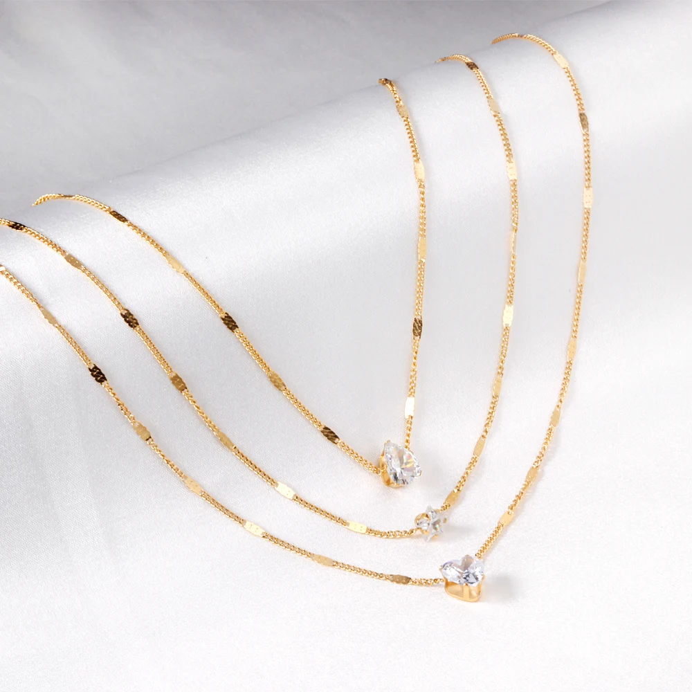 Women'S Fashion Show 2022 - Collier à Triple chaînes pour femmes,