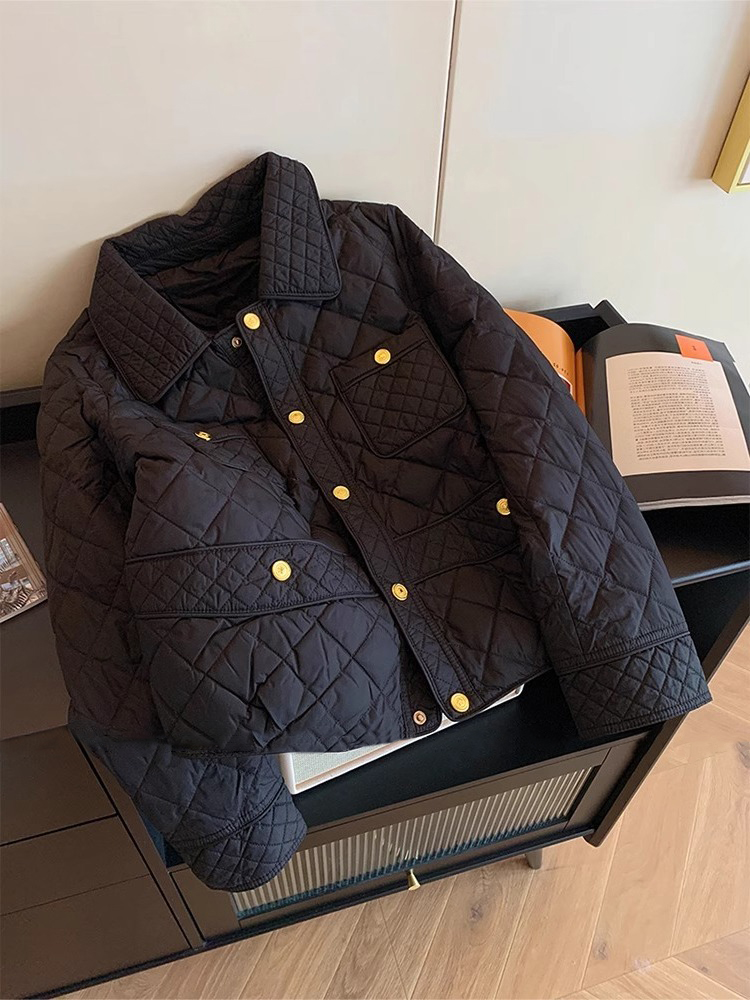 Veste matelassée noire pour fe - Women'S Fashion Quilted Jacket avis et prix