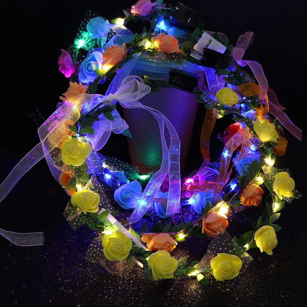 Couronne de fleurs lumineuse é - Women'S Fashion Headbands avis et prix