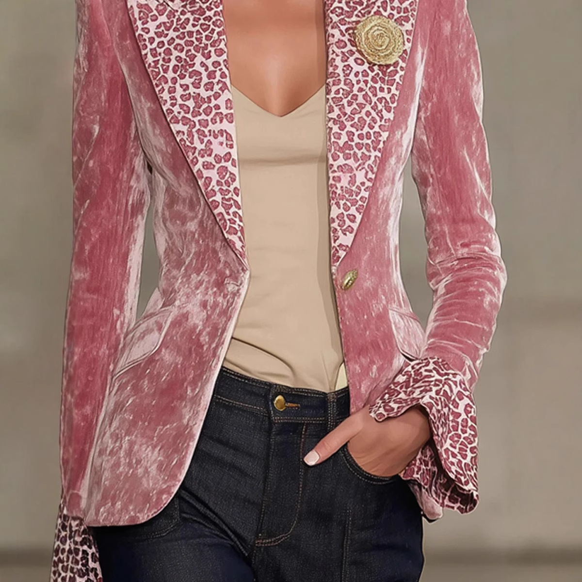 Femmes velours Blazer imprimé  - Velvet Blazer Women avis et prix