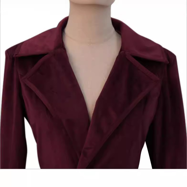 Trench-Coat élégant à revers c - Velvet Blazer Women avis et prix